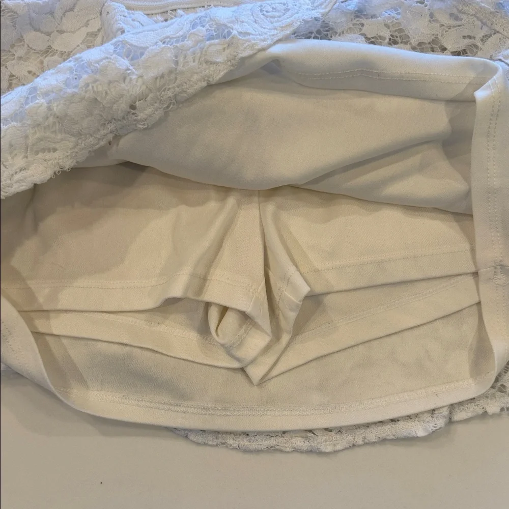 Justice White Lace Tiered Mini Skort Size 8